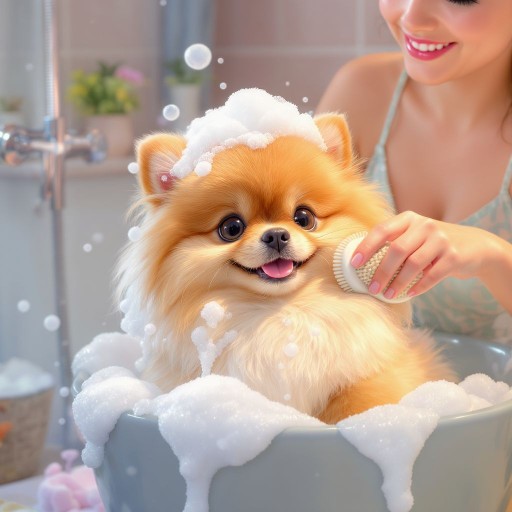 Как купать померанского шпица и ухаживать за его шерстью